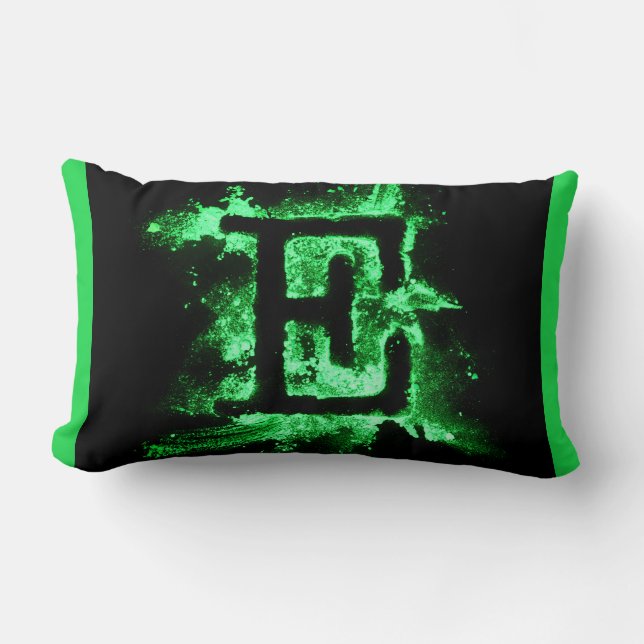 COUSSIN RECTANGLE LETTRE E MAJUSCULE VERTE (Recto)