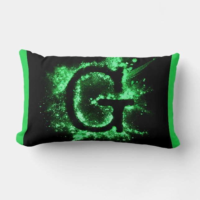 COUSSIN RECTANGLE LETTRE G MAJUSCULE VERTE (Recto)