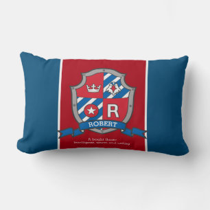 Coussin Rectangle Lettre R Nom Robert signifiant personnalisé