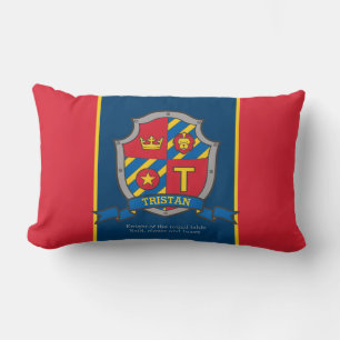 Coussin Rectangle Lettre T Tristen nom personnalisé signifiant bois