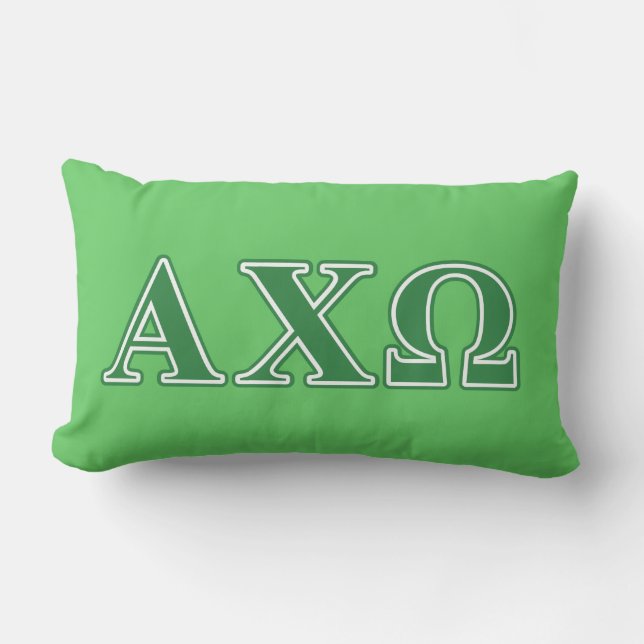 Coussin Rectangle Lettres Vertes Alpha Chi Omega (Recto)