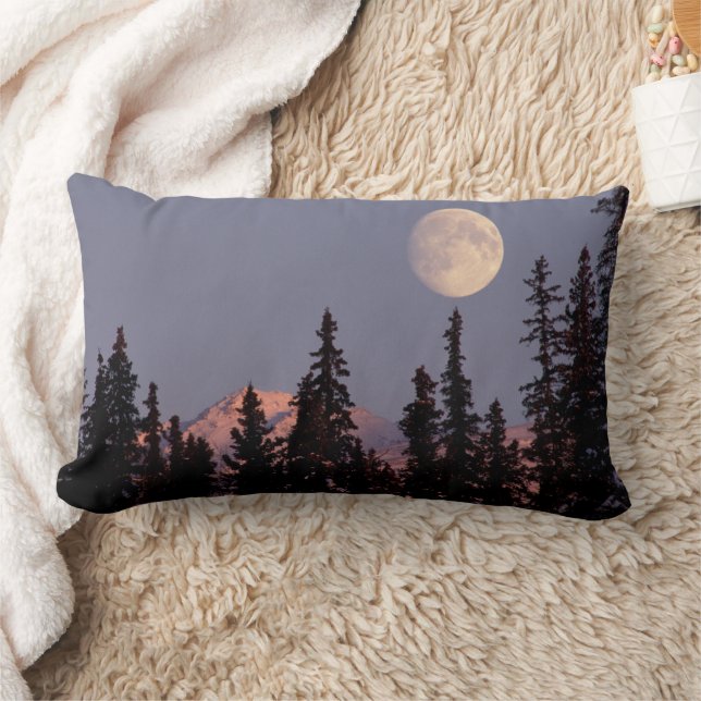 Coussin Rectangle Lever de lune début de l'hiver | Anchorage, Alaska (Couverture)