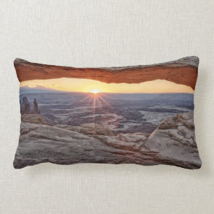 Coussin Rectangle Lever de soleil à la voûte de MESA, parc nationa