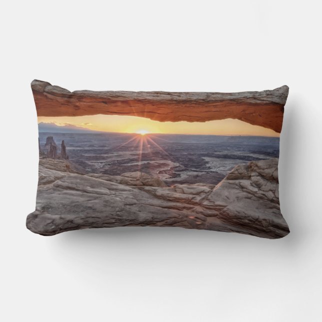 Coussin Rectangle Lever de soleil à la voûte de MESA, parc national (Recto)