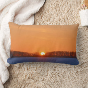 Coussin Rectangle Lever de soleil sur la prairie Manitoba, Canada