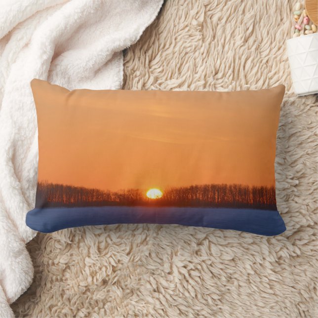 Coussin Rectangle Lever de soleil sur la prairie | Manitoba, Canada (Couverture)