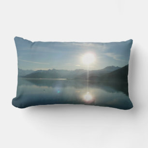 Coussin Rectangle Lever de soleil sur le fjord College en Alaska Pho