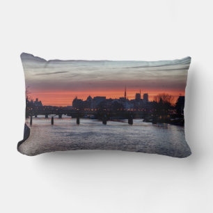 Coussin Rectangle Lever de soleil sur l'île de la Cité et Notre Dame