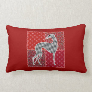 Coussin Rectangle Lévrier stylisé "Patchwork"