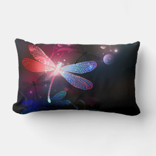Coussin Rectangle libellule rouge brillante
