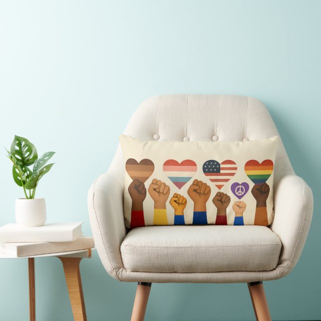 Coussin Rectangle Liberté et justice pour tous pour la liberté de pr (Chaise)