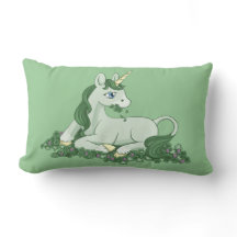 Licorne verte mignonne de trèfle