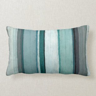 Coussin Rectangle "Lien" Teal et art abstrait gris