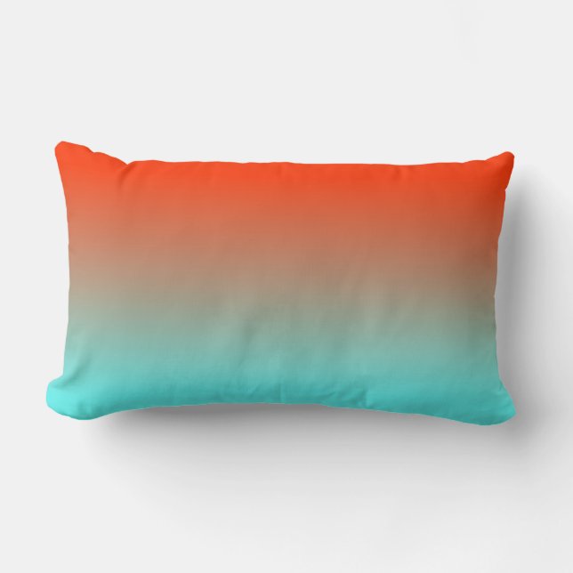 Coussin Rectangle Light Aqua Orange Ombre (Recto)