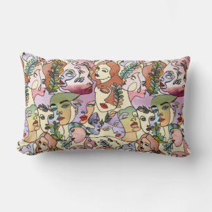 Coussin Rectangle Ligne de Contour moderne Dessin de Doodle art