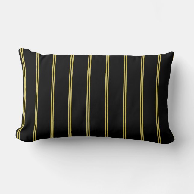 Coussin Rectangle Lignes de noir et d'or (Recto)