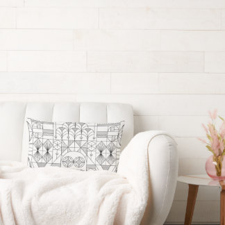 Coussin Rectangle Lignes de symétrie Art Déco Lancer l'oreiller
