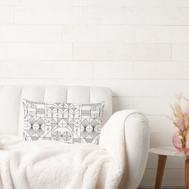 Coussin Rectangle Lignes de symétrie Art Déco Lancer l'oreiller (Canapé)