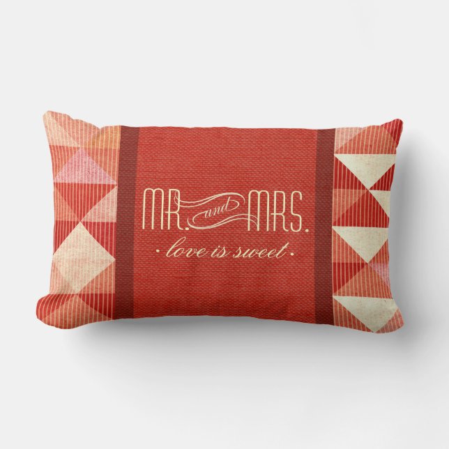 Coussin Rectangle Lignes modernes Géométrique M. & Mme coral (Recto)