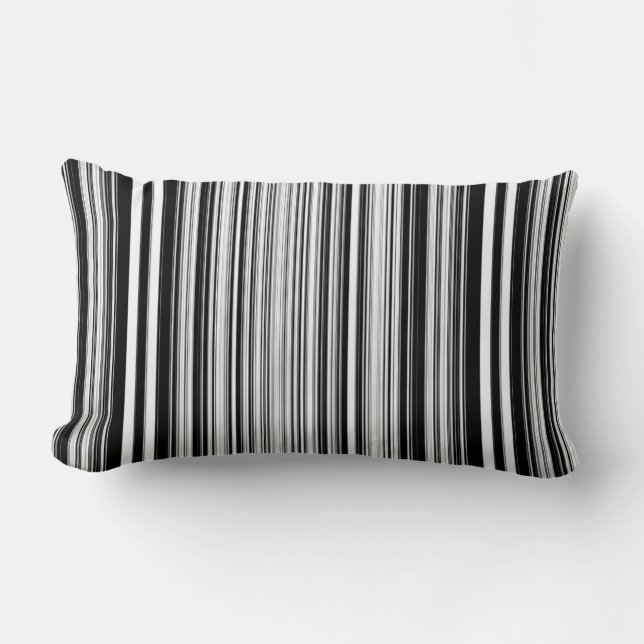 Coussin Rectangle Lignes noires et blanches (Recto)