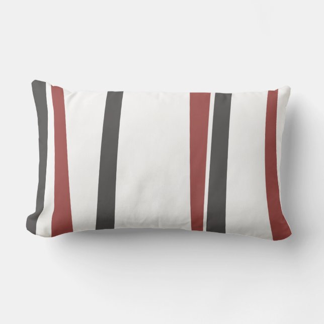 Coussin Rectangle LIGNES SIMPLES Rouge Noir Rétro DESIGN JEU Oreille (Recto)