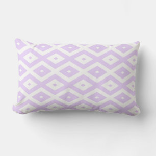 Coussin Rectangle Lilac motif de diamants violet et blanc