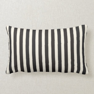 Coussin Rectangle L'illusion barre le noir vertical et la crème de