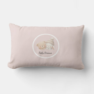 Coussin Rectangle Linge de bavoir Bébé Personnalisé – Ourson & Lapin