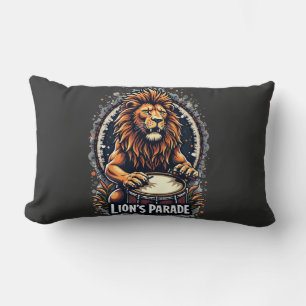 Coussin Rectangle Lion's Drum Parade drôle d'art : Majestic Lion Imp