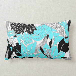 Coussin Rectangle Lis tropical et Protea d'Hawaï de découpe florau