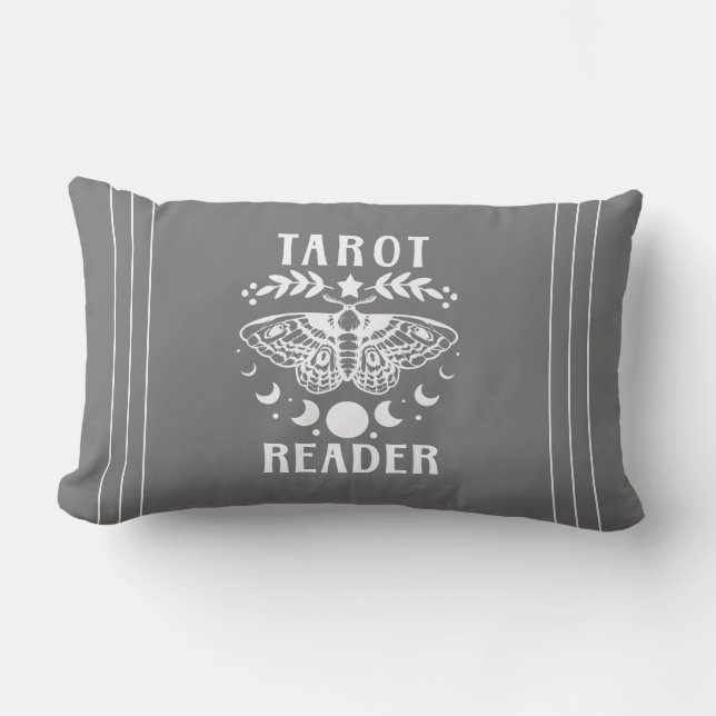 Coussin Rectangle Liseuse de Tarot Phase Lunaire Galaxie Étoiles Cou (Recto)