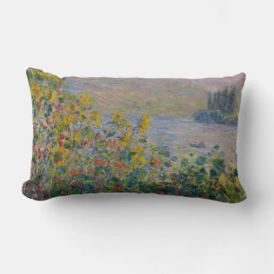 Coussin Rectangle Lits à fleurs à Vétheuil - Claude Monet