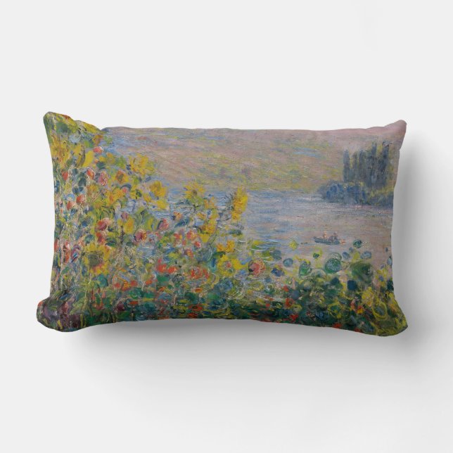 Coussin Rectangle Lits à fleurs à Vétheuil - Claude Monet (Recto)