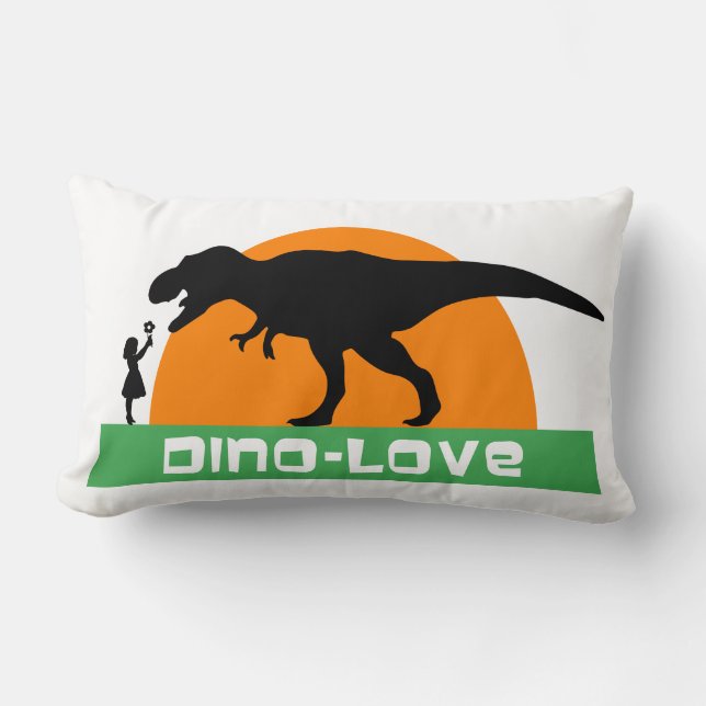 Coussin Rectangle Little girl and dinosaur (Recto)