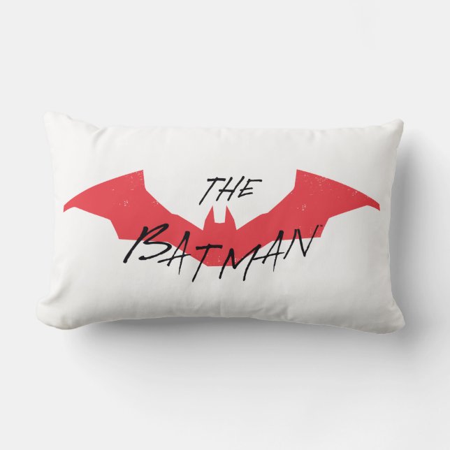 Coussin Rectangle Logo Batman manuscrit de chaume (Recto)