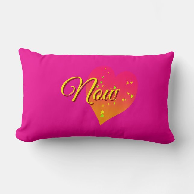 Coussin Rectangle Logo Cœur Rose Chaud Maintenant (Recto)