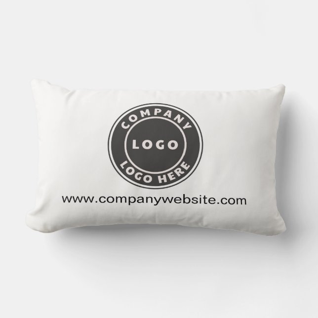 Coussin Rectangle Logo d'entreprise et site Web personnalisé (Recto)