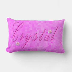 Coussin Rectangle Logo des noms de filles Crystal,