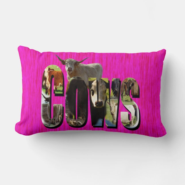 Coussin Rectangle Logo D'Image De Vaches Fabriqué Avec Des Images De (Recto)