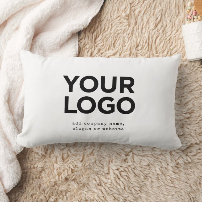 Coussin Rectangle Logo et texte personnalisés (Couverture)