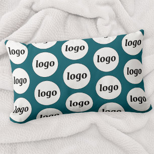 Coussin Rectangle Logo Motif Business Promotion Turquoise Vert