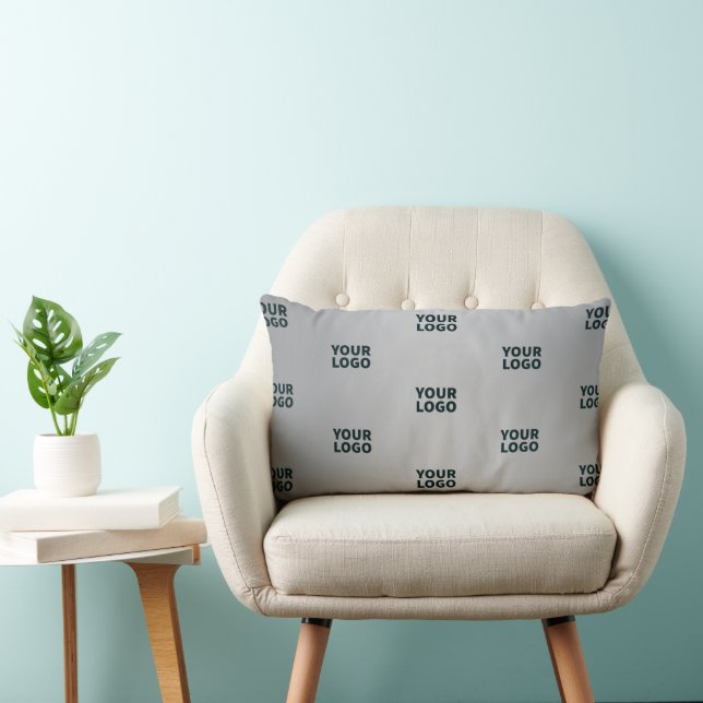 Coussin Rectangle Logos répétitifs sur un dégradé gris (couleur modi (Chaise)
