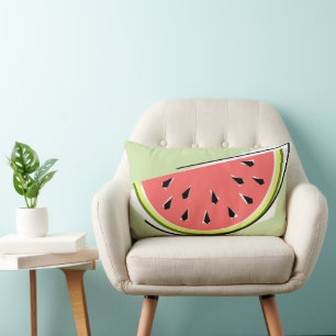 Coussin Rectangle Lombaire de la tranche verte de pastèque récupérée