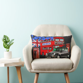 Coussin Rectangle london red bus et icônes d'england tshirt