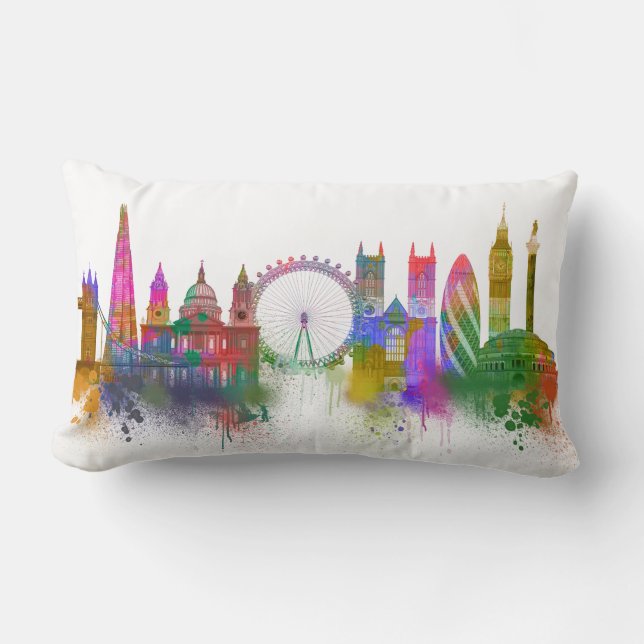 Coussin Rectangle Londres Skyline - Rainbow (Recto)