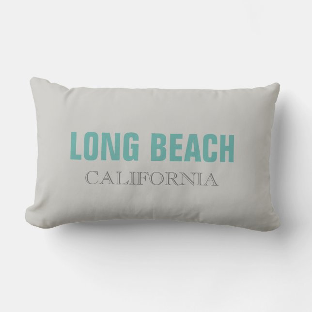 Coussin Rectangle Long Beach Grey Californie Jeu d'oreiller (Recto)