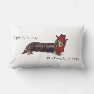 Coussin Rectangle Long Dachshund Cowboy