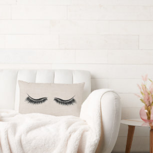 Coussin Rectangle Longues cils noirs