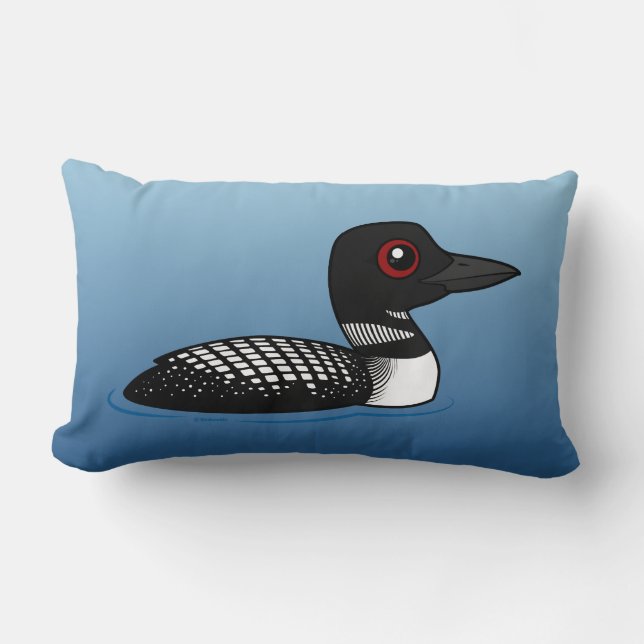 Coussin Rectangle Loon commun, adulte reproducteur (Recto)