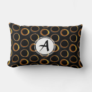 Coussin Rectangle Lot Éclipsez Mid-Century Modern Black et Gold
